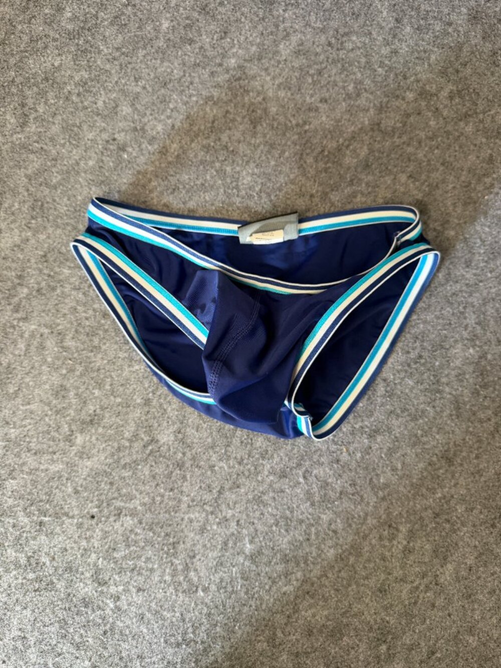 Andrew Christian Men Swim Brief Blue Size Small Rare Color Low Rise Designer